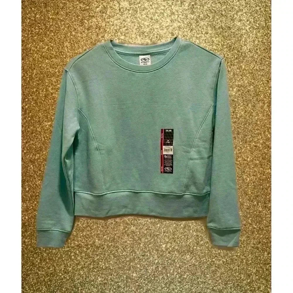 Athletic Works Blue Fleece Long Sleeve Sweatshirt Girls Medium NWT (0165)